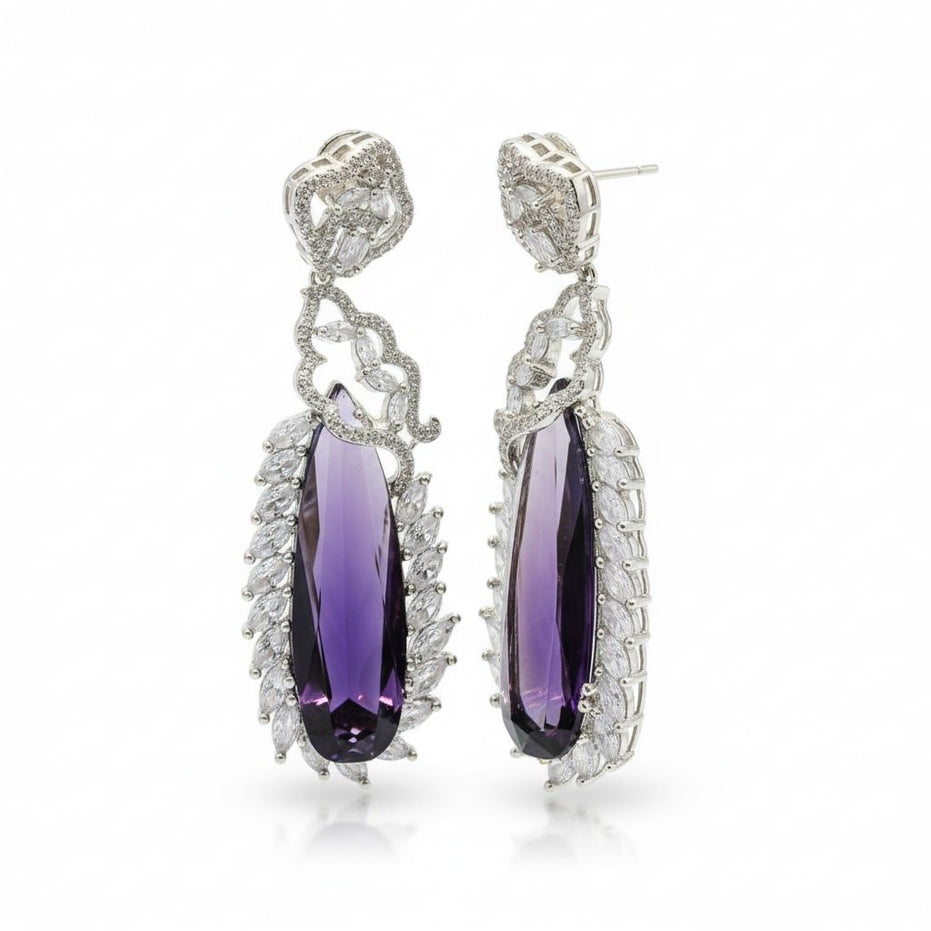 Verdant Luxe Danglers Earrings - Opal Touch