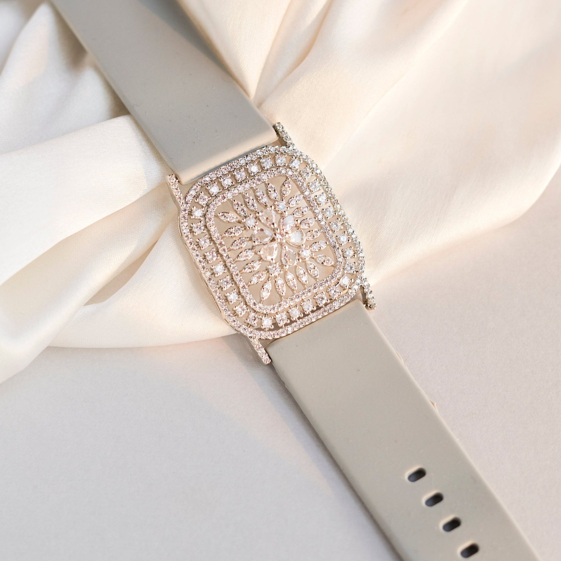 Bracelet - Vibe Rhodium Band Bracelet - Opal Touch