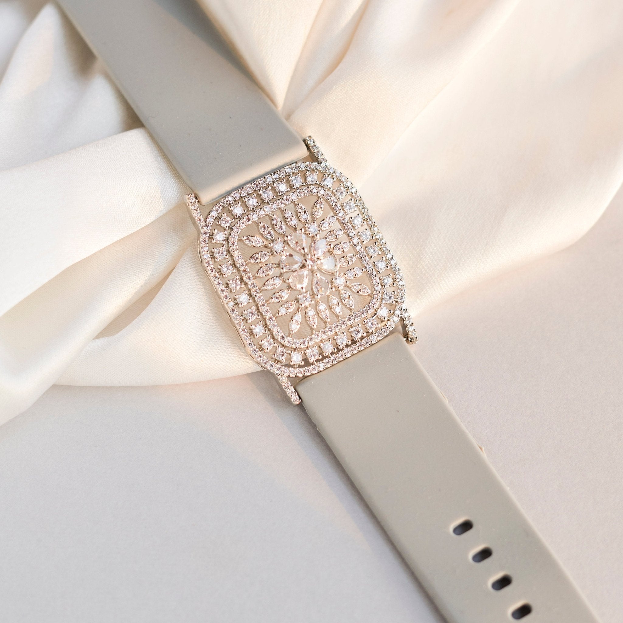 Bracelet - Vibe Rhodium Band Bracelet - Opal Touch