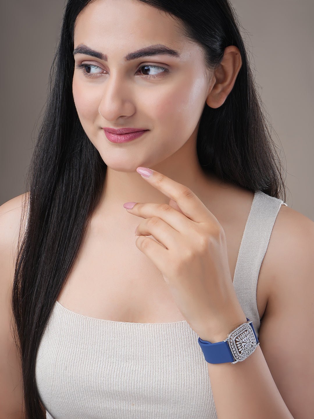 Bracelet - Vibe Rhodium Band Bracelet - Opal Touch