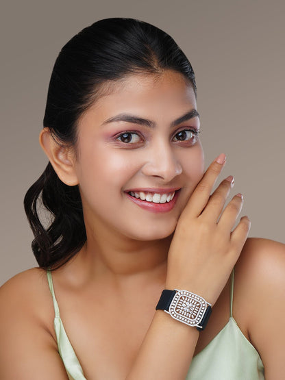 Bracelet - Vibe Rhodium Band Bracelet - Opal Touch