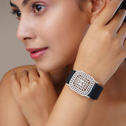 Bracelet - Vibe Rhodium Band Bracelet - Opal Touch