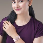 Bracelet - Vibe Rose Gold Band Bracelet - Opal Touch