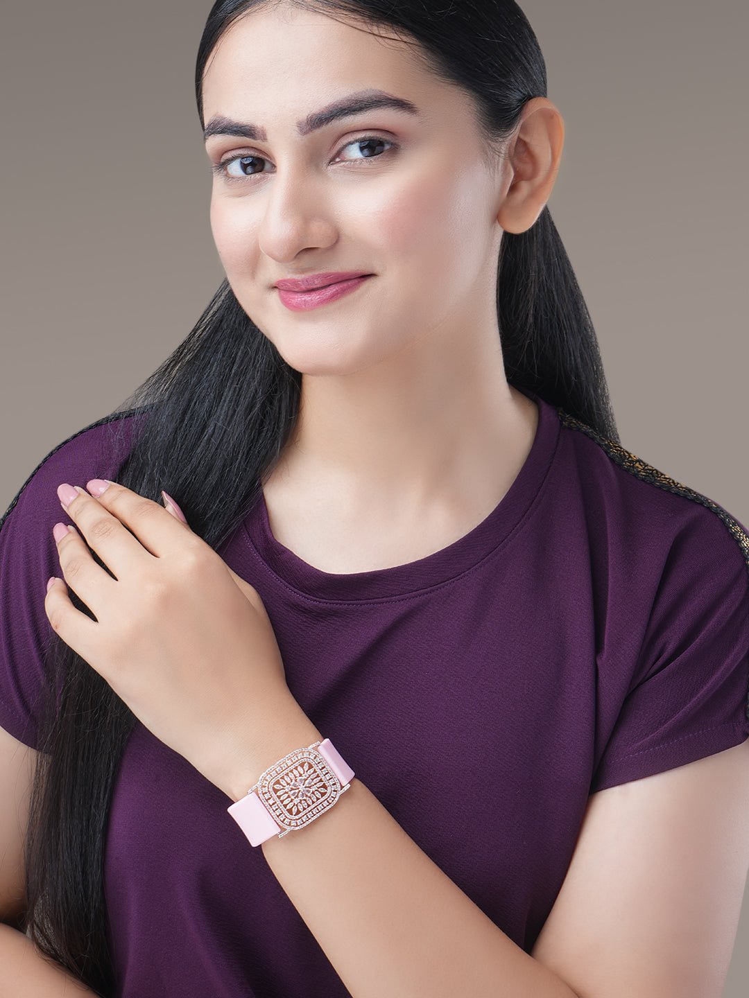 Bracelet - Vibe Rose Gold Band Bracelet - Opal Touch