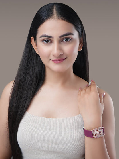 Bracelet - Vibe Rose Gold Band Bracelet - Opal Touch