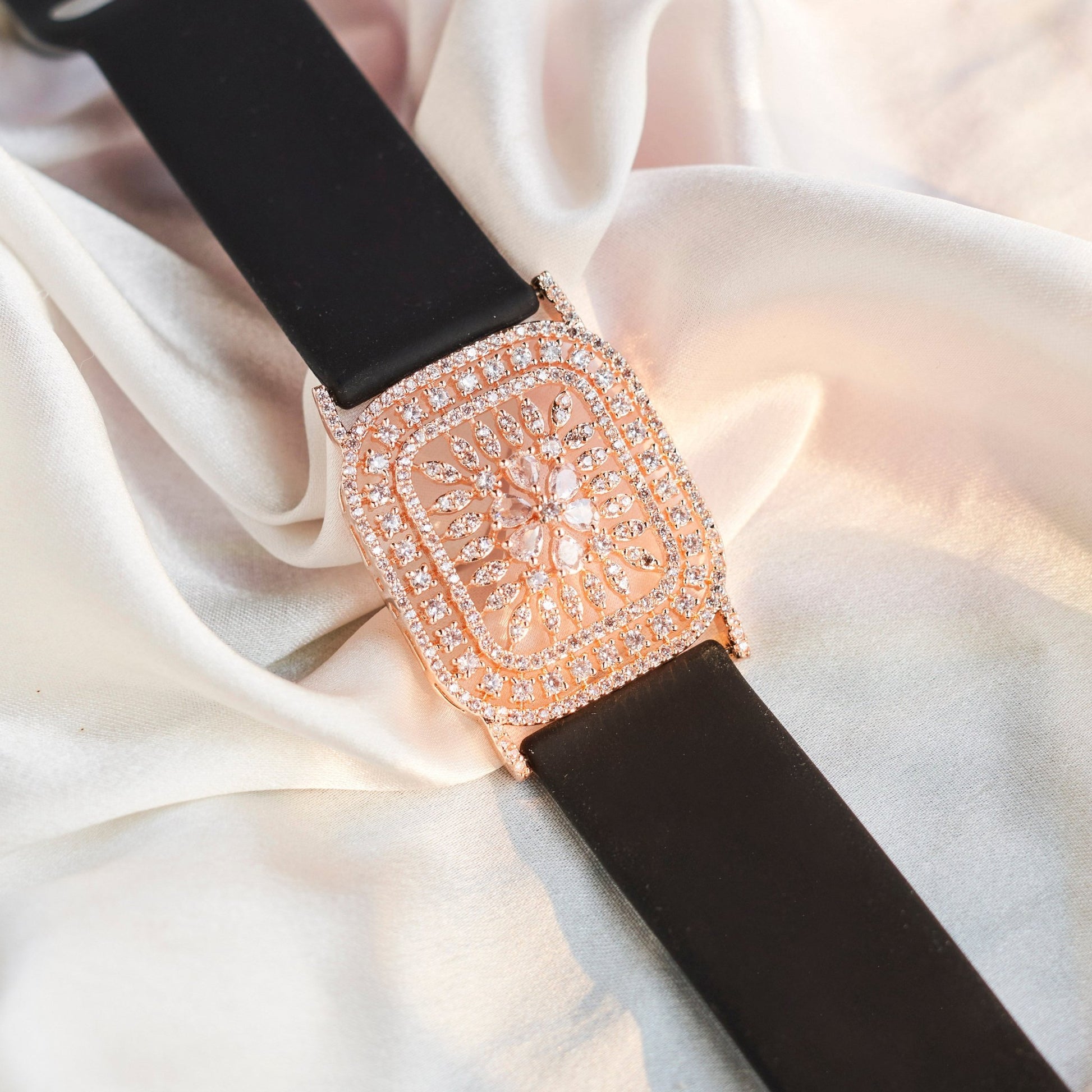 Bracelet - Vibe Rose Gold Band Bracelet - Opal Touch