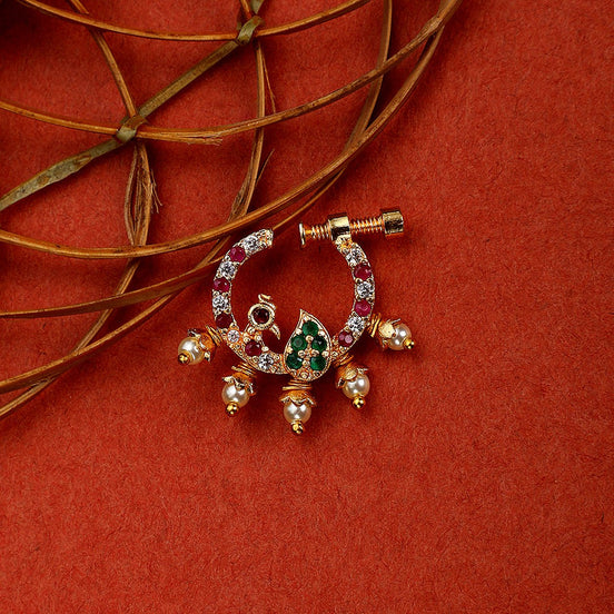 Opal Touch - Vibrant CZ Nose Pin - Nose pin