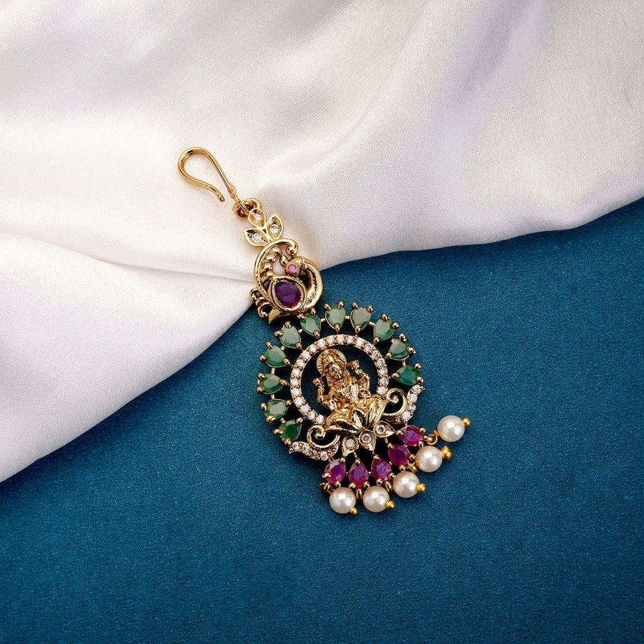Tika - Vibrant Lakshmi Maang Tika - Opal Touch