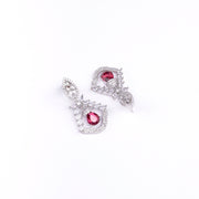 Opal Touch - Vibrant Red-White Studs - Earrings