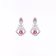 Opal Touch - Vibrant Red-White Studs - Earrings