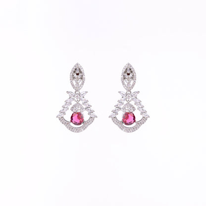Opal Touch - Vibrant Red-White Studs - Earrings