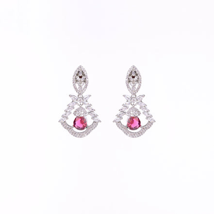 Opal Touch - Vibrant Red-White Studs - Earrings