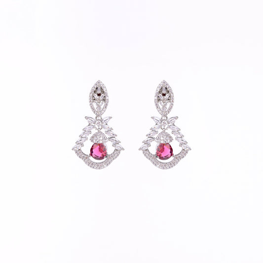 Opal Touch - Vibrant Red-White Studs - Earrings