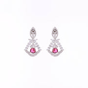 Opal Touch - Vibrant Red-White Studs - Earrings