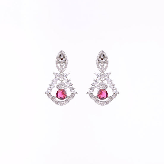Opal Touch - Vibrant Red-White Studs - Earrings