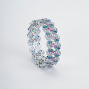 Opal Touch - Vibrant Rhodium Bangles Set (Pack of 2) - Bangles
