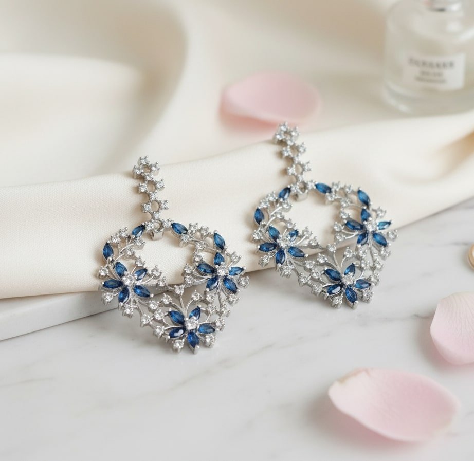 Vibrant Rhodium Earrings - Opal Touch