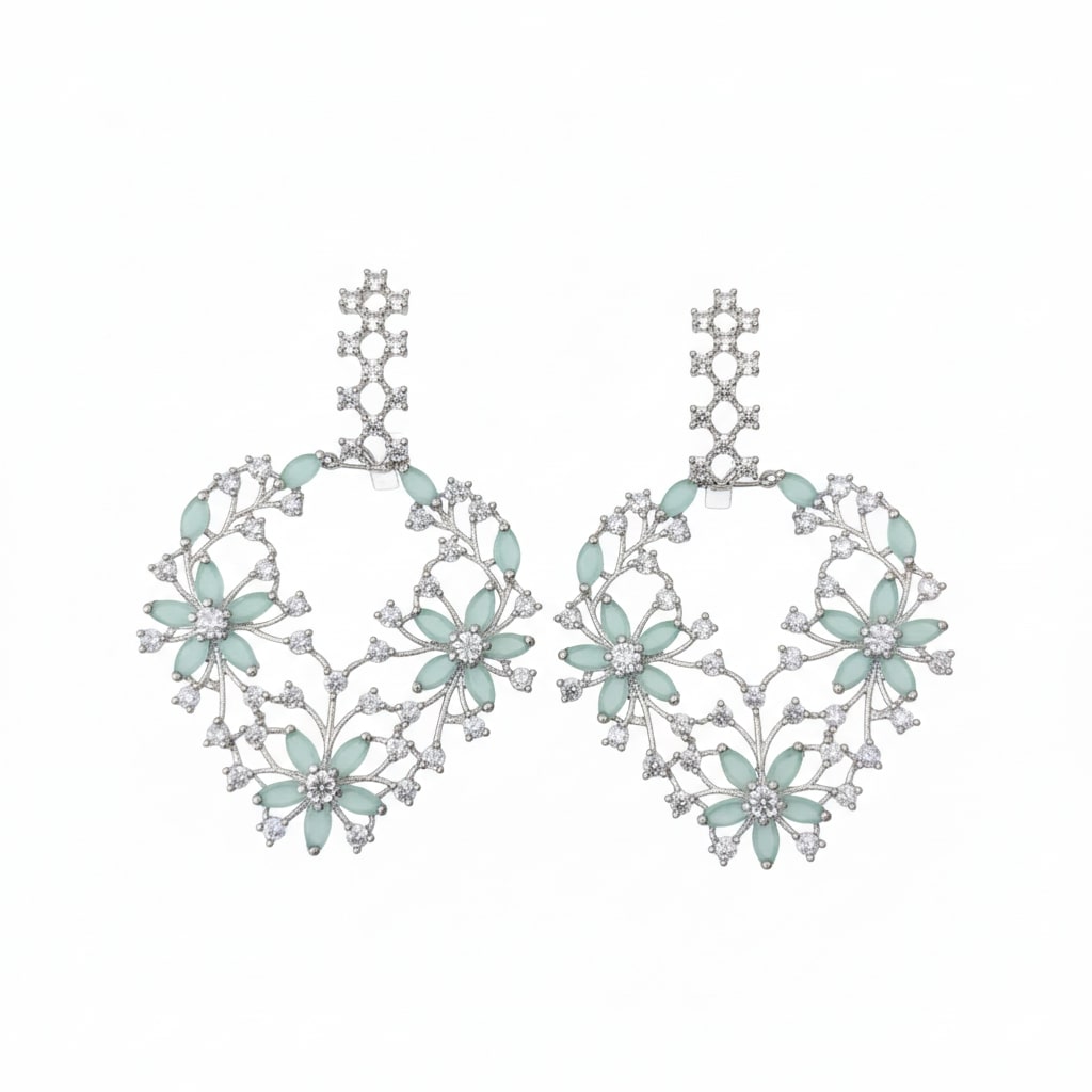 Vibrant Rhodium Earrings - Opal Touch