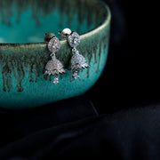 Jhumka - Vibrant White Rhodium Jhumka - Opal Touch