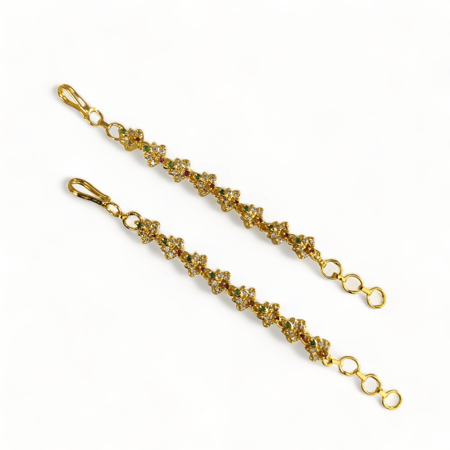 Opal Touch - Vintage Eclat Matil - Red-Green-White Gold Plated - Ear Chain