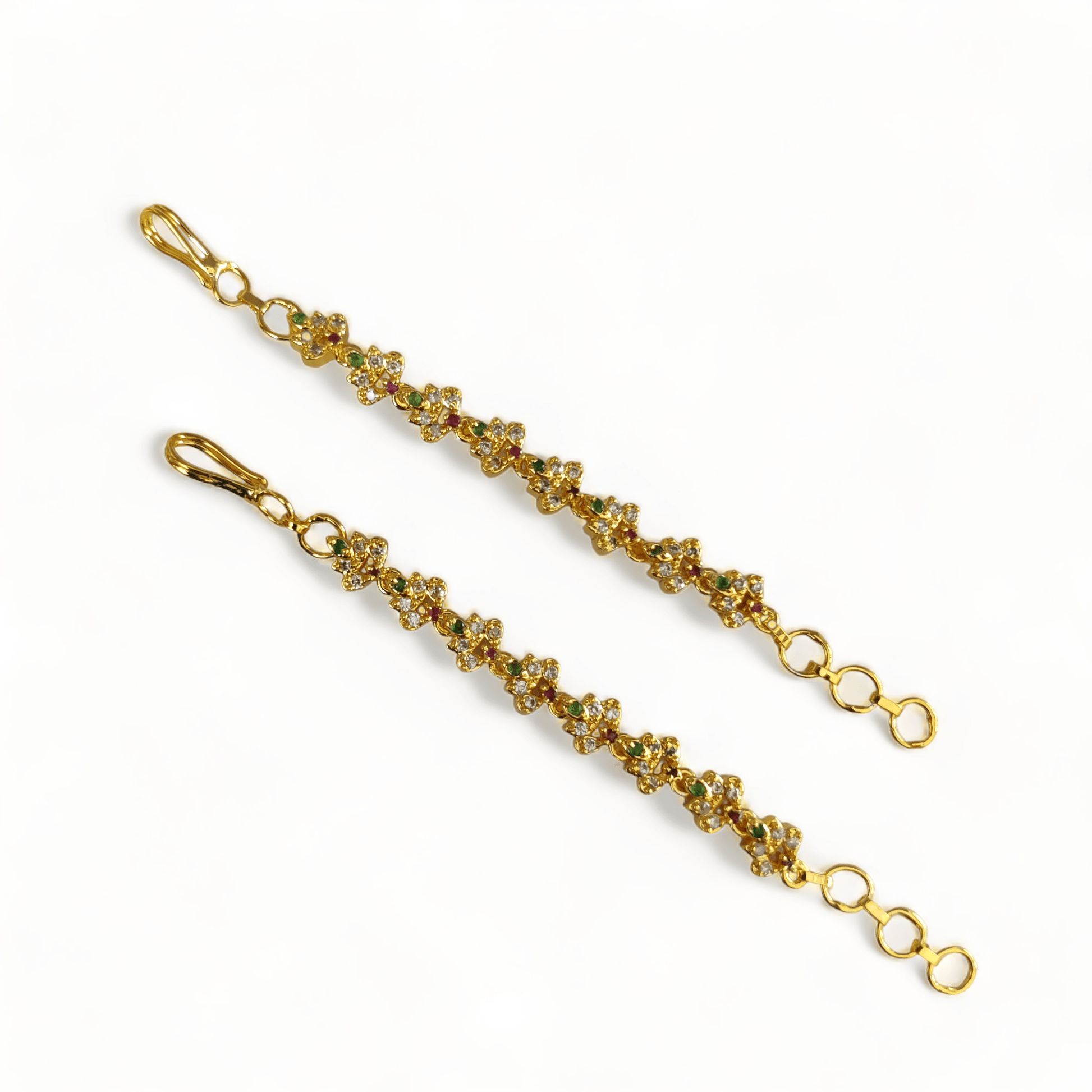 Opal Touch - Vintage Eclat Matil - Red-Green-White Gold Plated - Ear Chain