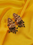 Earrings - Vishnu Lakshmi Matte Gold Plated Earrings - Opal Touch