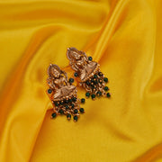 Earrings - Vishnu Lakshmi Matte Gold Plated Earrings - Opal Touch