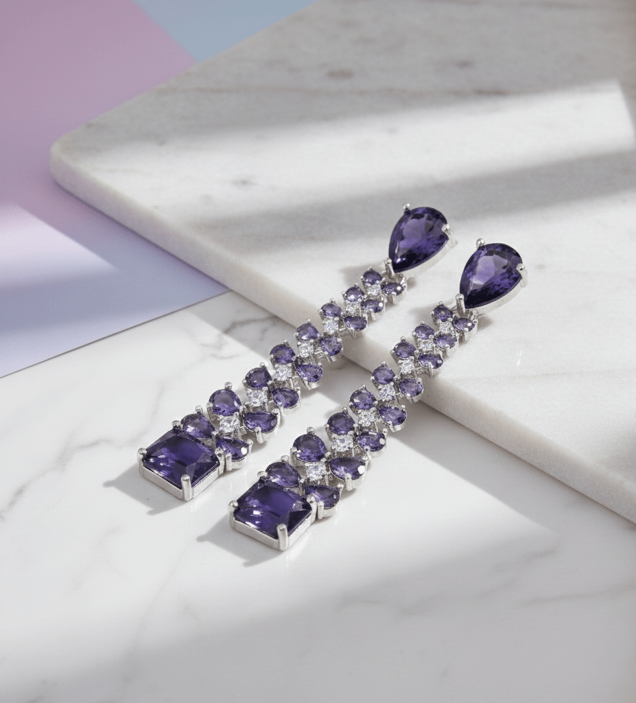Vivid Crystal Dangle Earrings - Opal Touch
