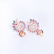 Opal Touch - Whimsical Red-Green Symphony: Brass Rose Gold CZ Earrings - Earrings
