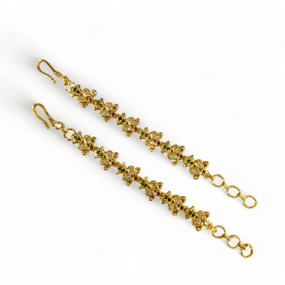 Opal Touch - Whispers of Royalty Matil - Red-Green-White Gold Plated - Ear Chain