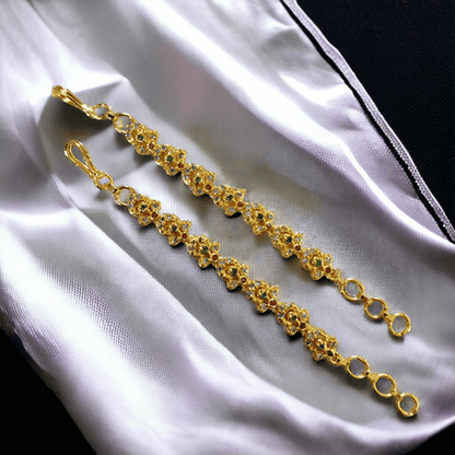 Opal Touch - Whispers of Royalty Matil - Red-Green-White Gold Plated - Ear Chain