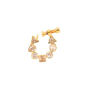 Opal Touch - White CZ Gold Nose Pin - Nose pin