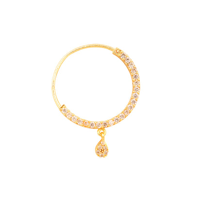 Opal Touch - White CZ Gold Nose Pin - Nose pin