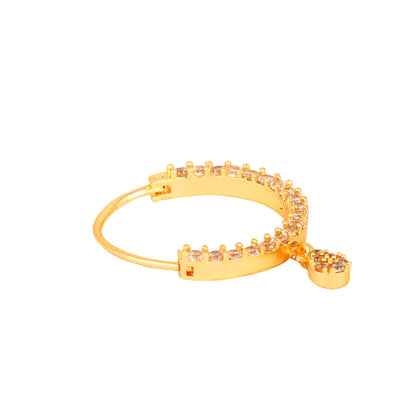 Opal Touch - White CZ Gold Nose Pin - Nose pin