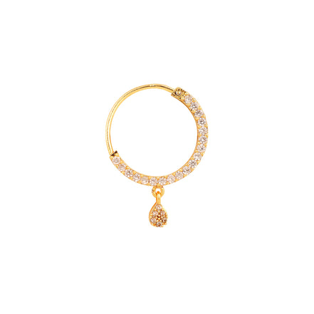 Opal Touch - White CZ Gold Nose Pin - Nose pin