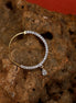 Opal Touch - White CZ Gold Silver Nose Pin - Nose pin