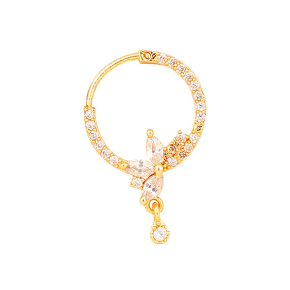 Opal Touch - White Gold CZ Nose Pin - Nose pin