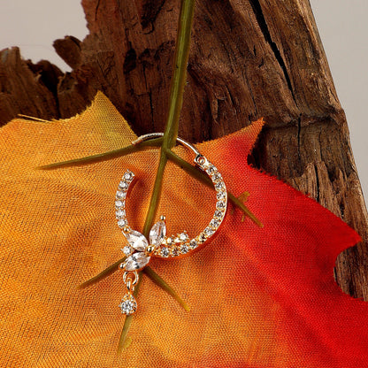 Opal Touch - White Gold CZ Nose Pin - Nose pin