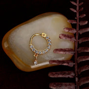 Opal Touch - White Gold CZ Nose Pin - Nose pin