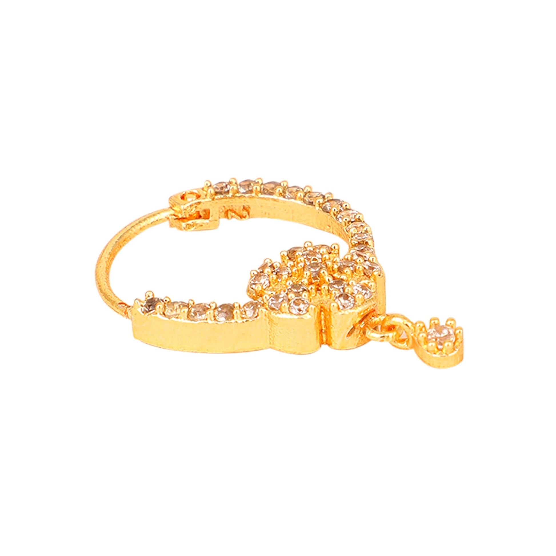 Opal Touch - White Gold Floral Nose Pin - Nose pin