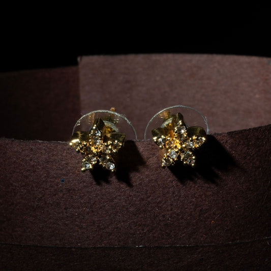 White Gold Plated Star Cluster Stud Earrings - Opal Touch