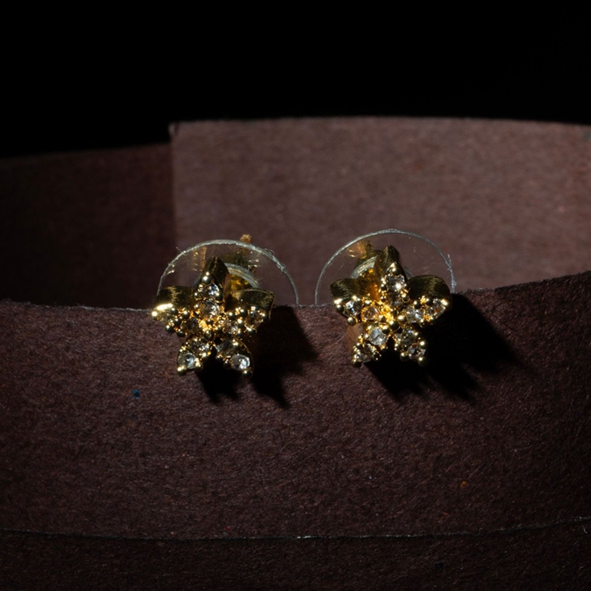 White Gold Plated Star Cluster Stud Earrings - Opal Touch