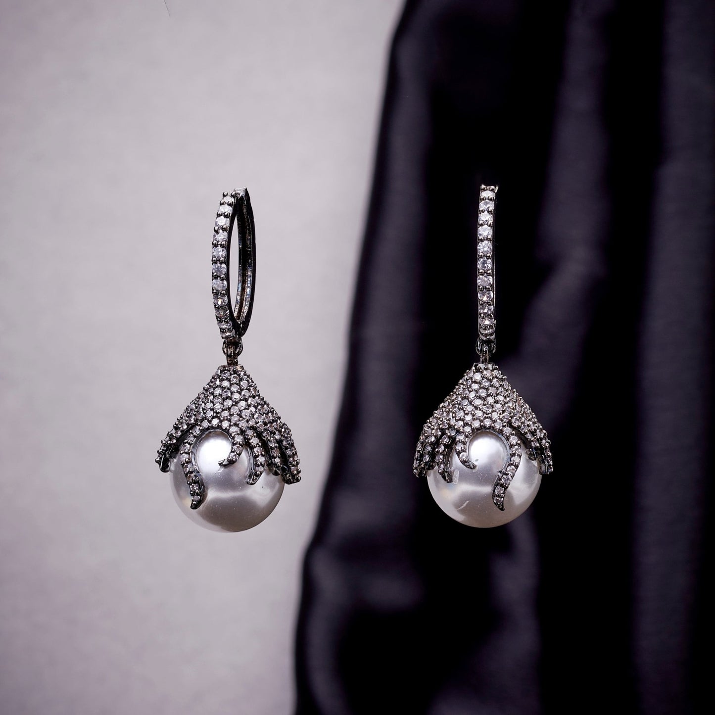 Opal Touch - White Noir Earrings - Earrings