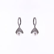 Opal Touch - White Noir Earrings - Earrings
