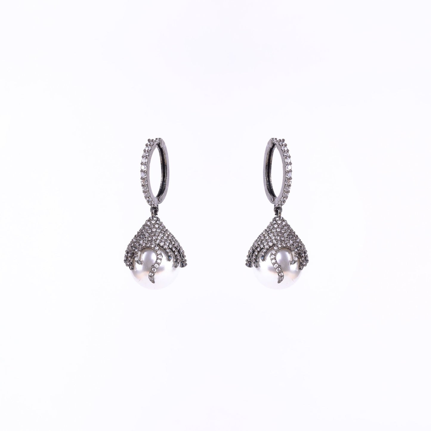 Opal Touch - White Noir Earrings - Earrings