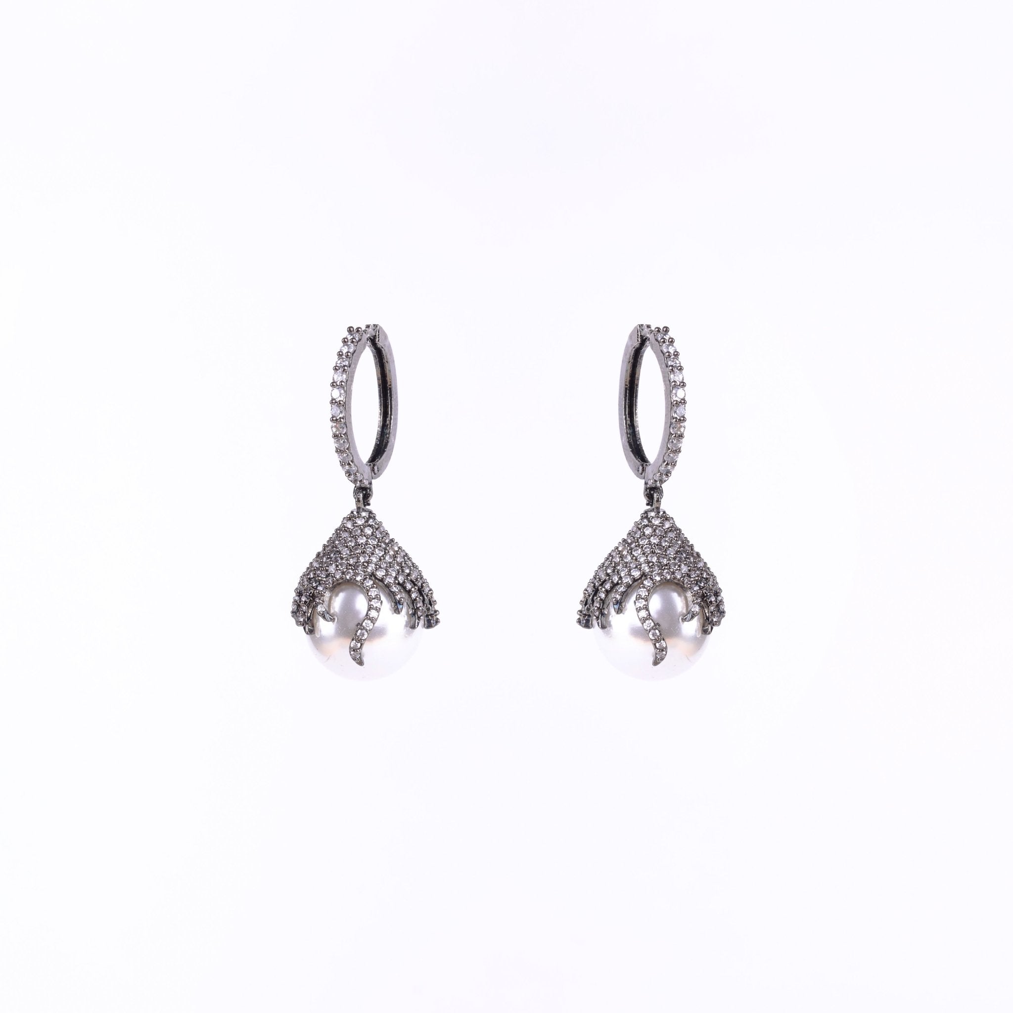 Opal Touch - White Noir Earrings - Earrings