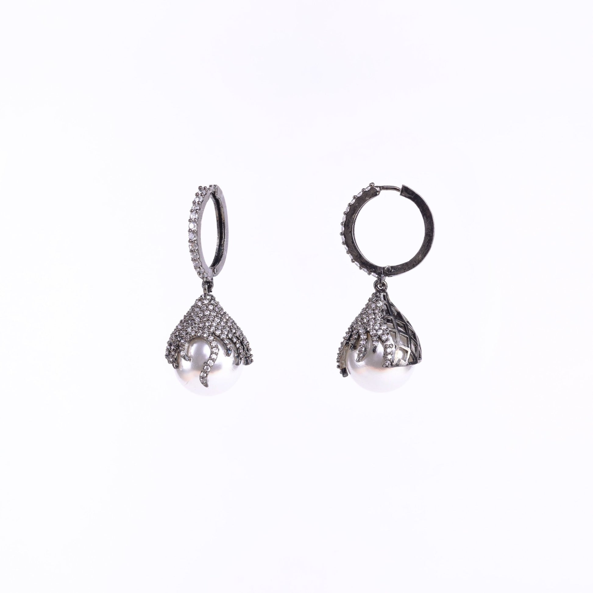 Opal Touch - White Noir Earrings - Earrings