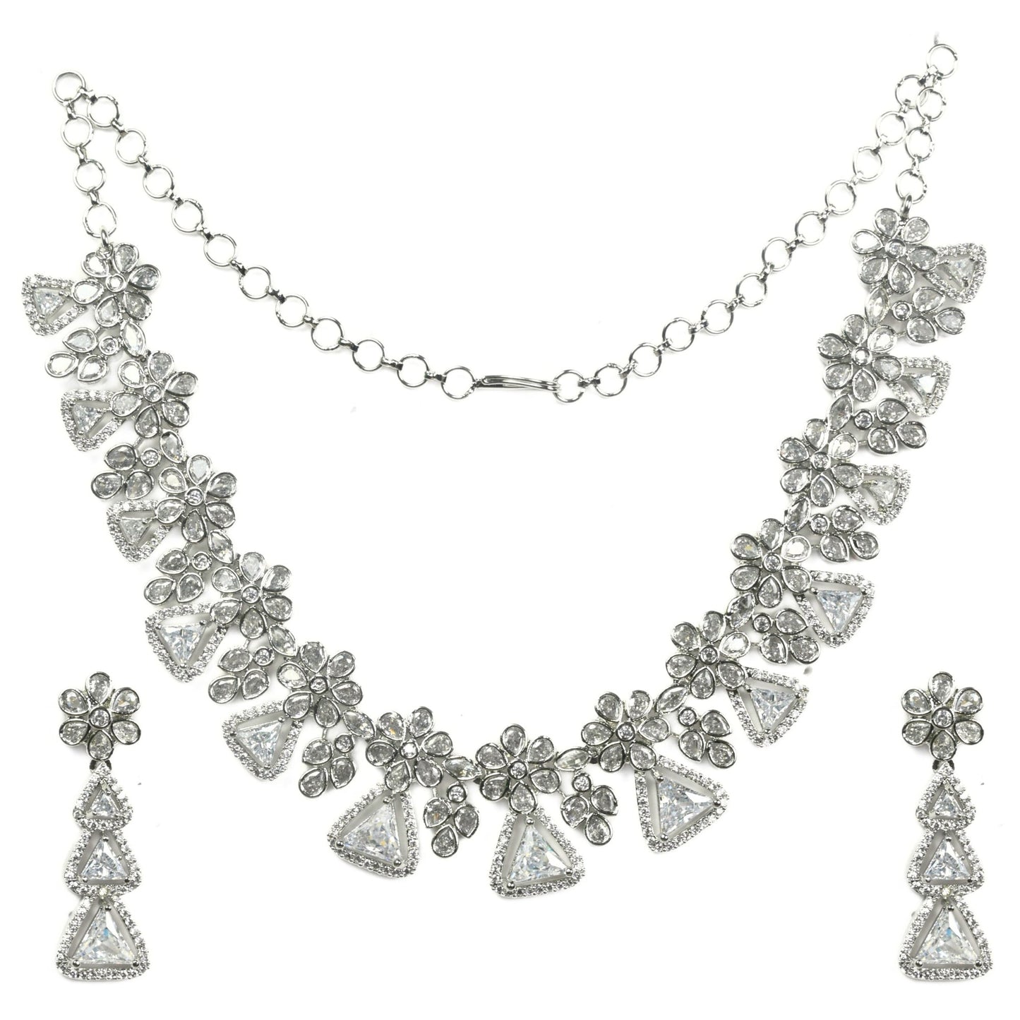 White Radiant Blossom Necklace - Opal Touch