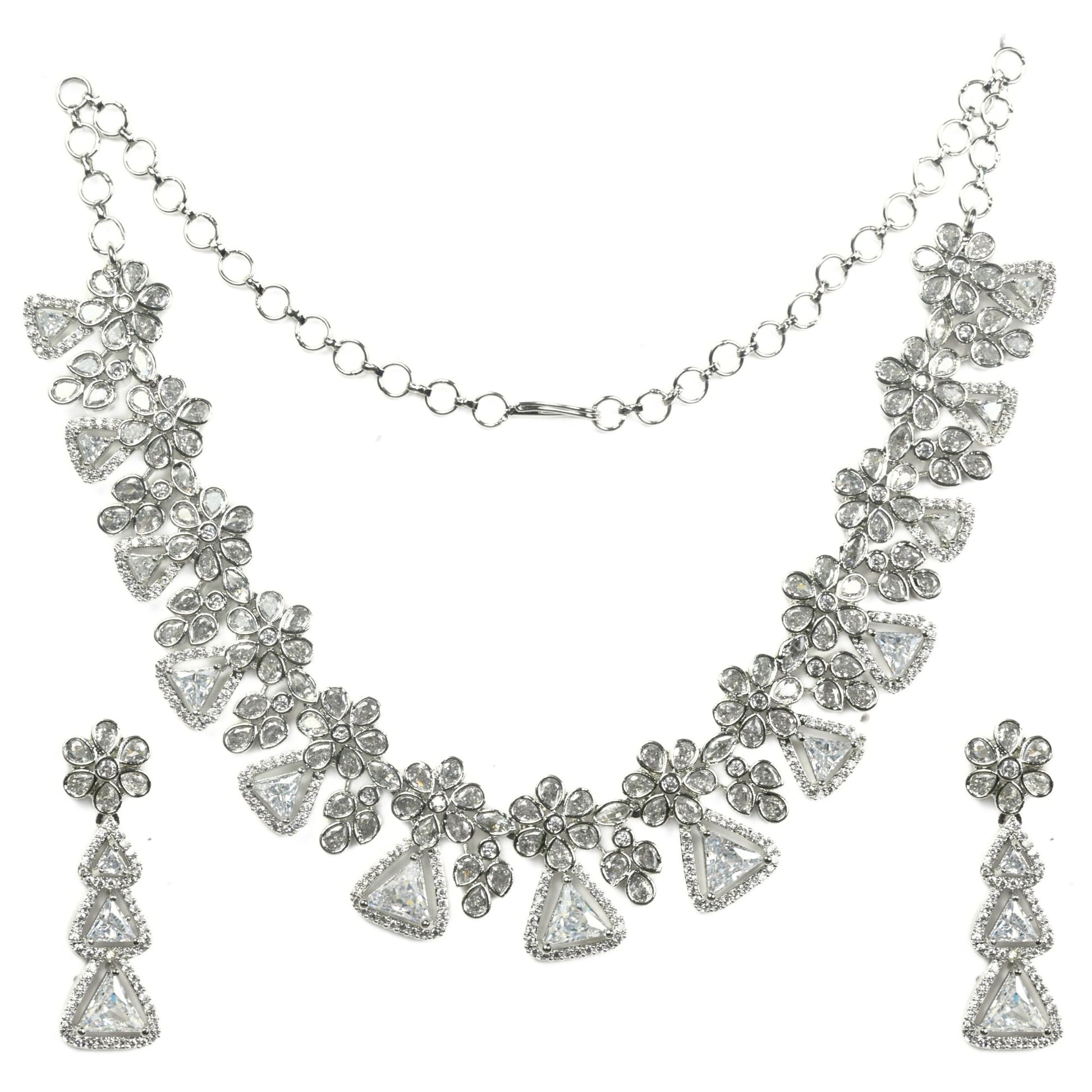 White Radiant Blossom Necklace - Opal Touch