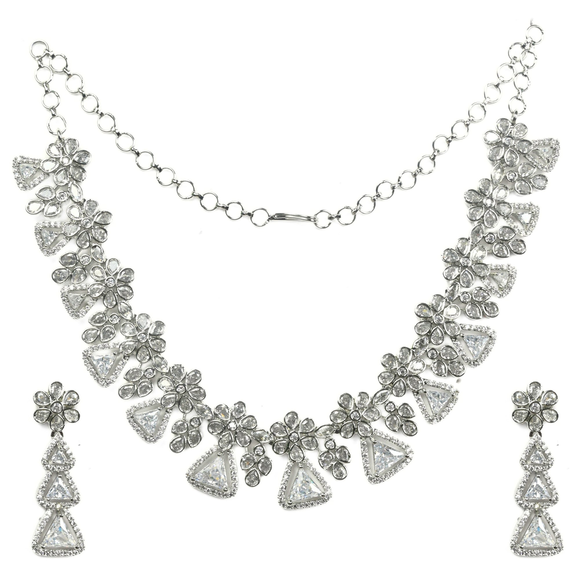 White Radiant Blossom Necklace - Opal Touch